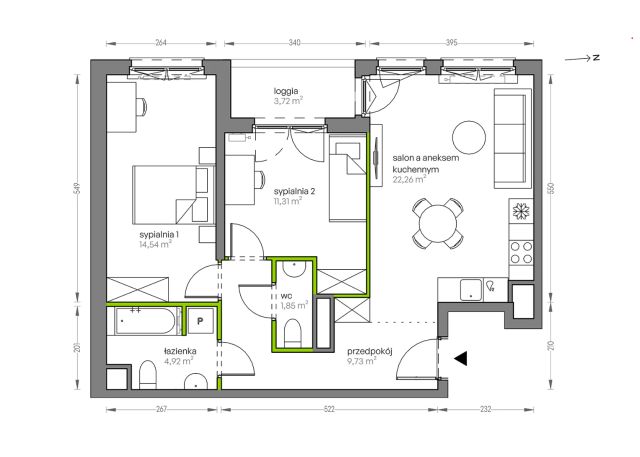 Mieszkanie 3-pokojowe Kraków Płaszów, ul. Myśliwska. Zdjęcie 25
