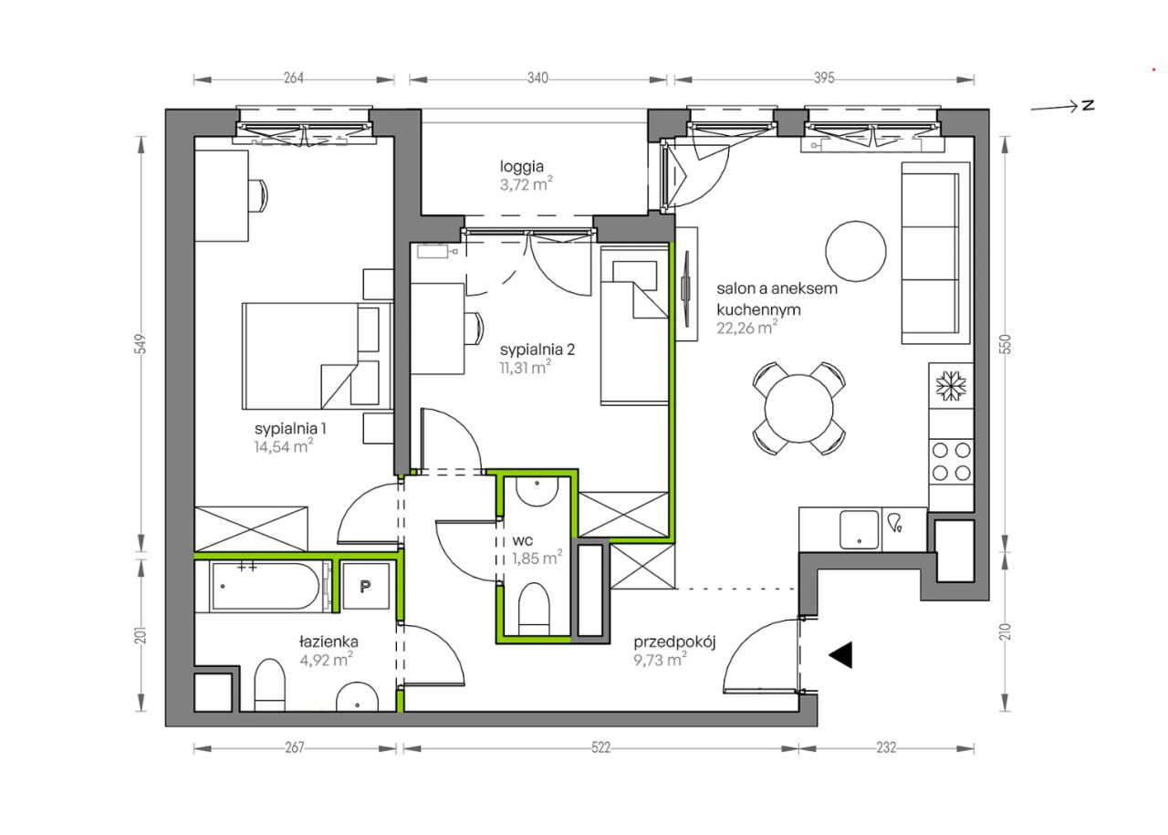 Mieszkanie 3-pokojowe Kraków Płaszów, ul. Myśliwska. Zdjęcie 25