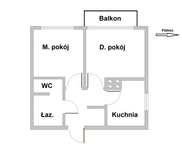 Mieszkanie 2-pokojowe Łuków, os. Unitów Podlaskich. Zdjęcie 2