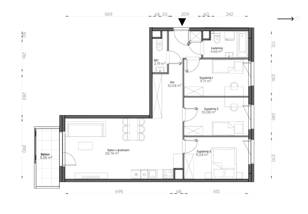 Mieszkanie 4-pokojowe Warszawa Praga-Południe, ul. Podskarbińska. Zdjęcie 7