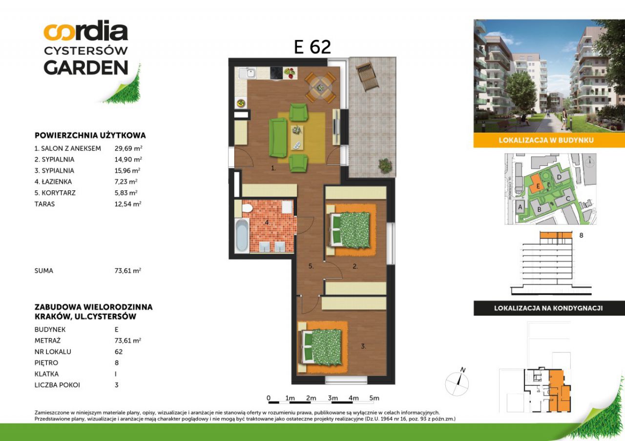 Mieszkanie 3-pokojowe Kraków Grzegórzki, ul. Cystersów. Zdjęcie 10