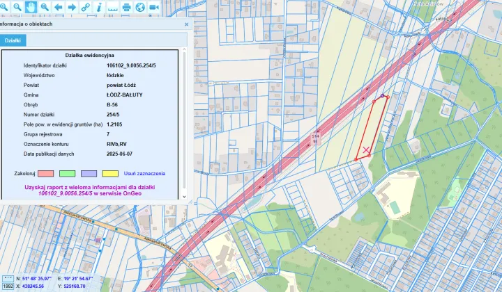 Działka rolna Łódź Bałuty, ul. Spadkowa
