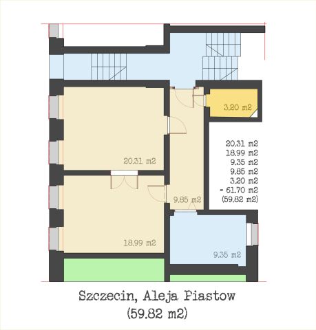 Mieszkanie 2-pokojowe Szczecin Centrum, al. Piastów. Zdjęcie 7