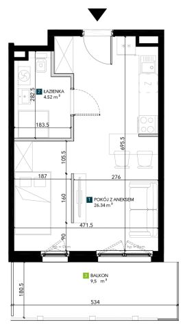 Mieszkanie 1-pokojowe Wrocław Krzyki, ul. Świeradowska. Zdjęcie 5