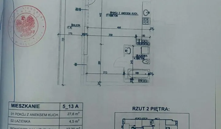 Mieszkanie 1-pokojowe Bydgoszcz Fordon, ul. Pawła Edmunda Strzeleckiego