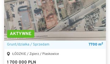 Działka rolno-budowlana Zgierz Piaskowice, ul. Aleksandrowska