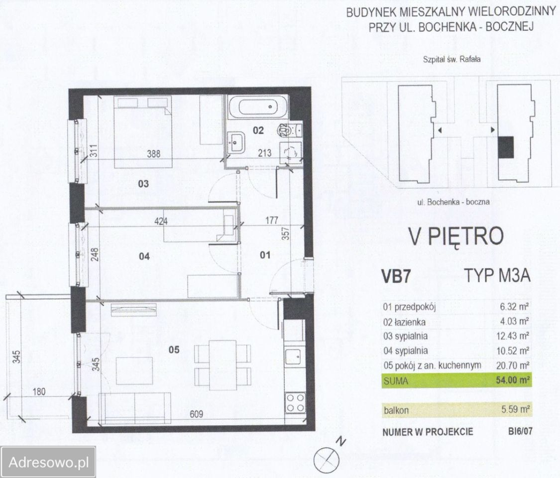 Mieszkanie 3-pokojowe Kraków Piaski Wielkie, ul. Adama Bochenka. Zdjęcie 14