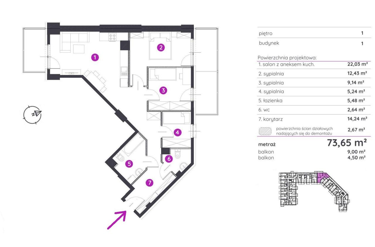 Mieszkanie 4-pokojowe Poznań Starołęka Mała, ul. Unii Lubelskiej. Zdjęcie 7