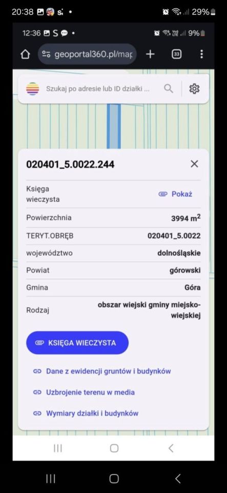 Działka rolna Radosław