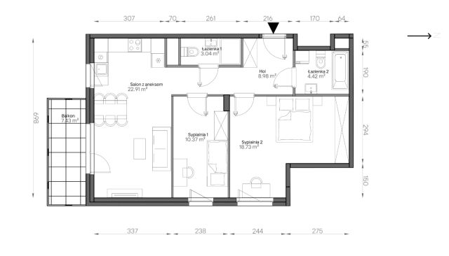 Mieszkanie 3-pokojowe Warszawa Praga-Południe, ul. Podskarbińska. Zdjęcie 7