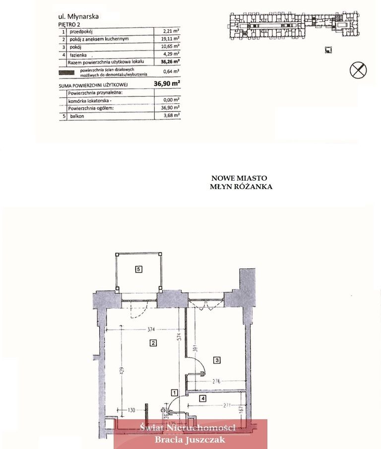 Mieszkanie 2-pokojowe Wrocław Różanka, ul. Młynarska. Zdjęcie 3
