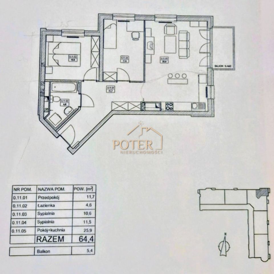 Mieszkanie 3-pokojowe Wrocław Krzyki, Jagodno. Zdjęcie 17