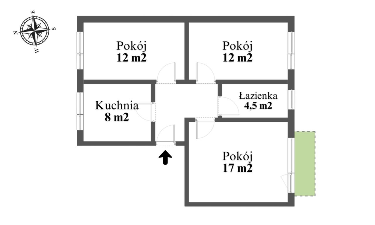 Mieszkanie 3-pokojowe Grudziądz Rządz, ul. Jana III Sobieskiego. Zdjęcie 14