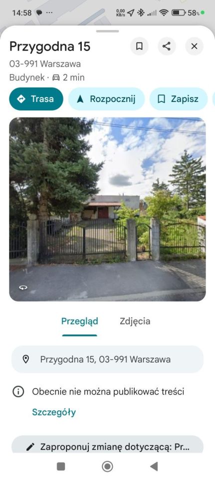 Działka budowlana Warszawa Wawer, ul. Przygodna