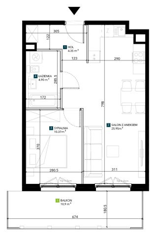 Mieszkanie 2-pokojowe Wrocław Krzyki, ul. Świeradowska. Zdjęcie 5