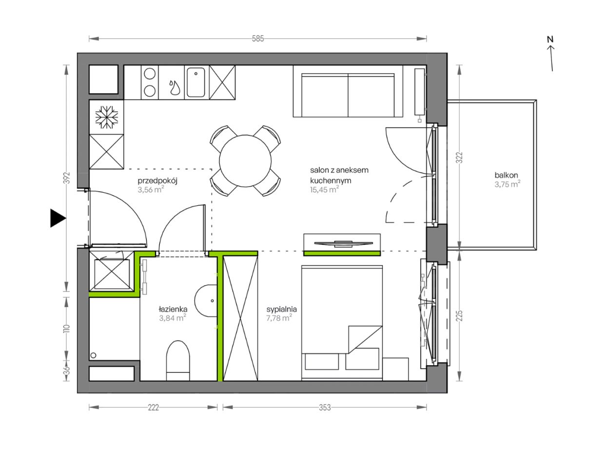 Mieszkanie 2-pokojowe Kraków Płaszów, ul. Myśliwska. Zdjęcie 25