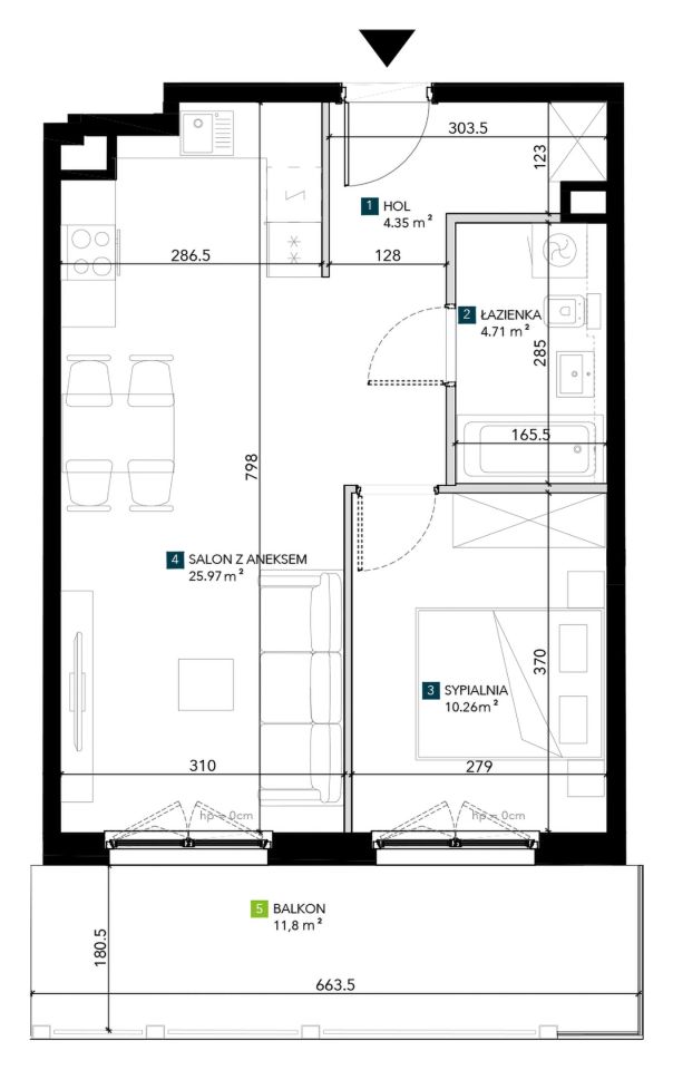 Mieszkanie 2-pokojowe Wrocław Krzyki, ul. Świeradowska. Zdjęcie 5
