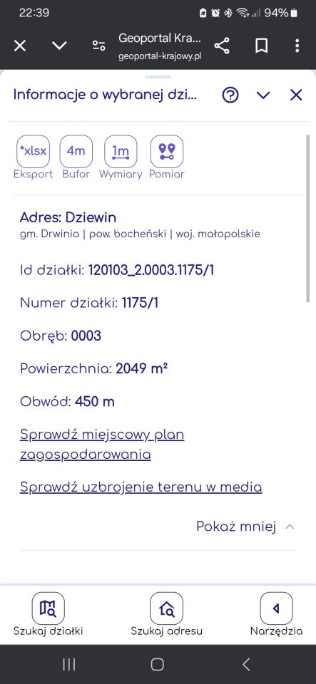 Działka rolna Dziewin