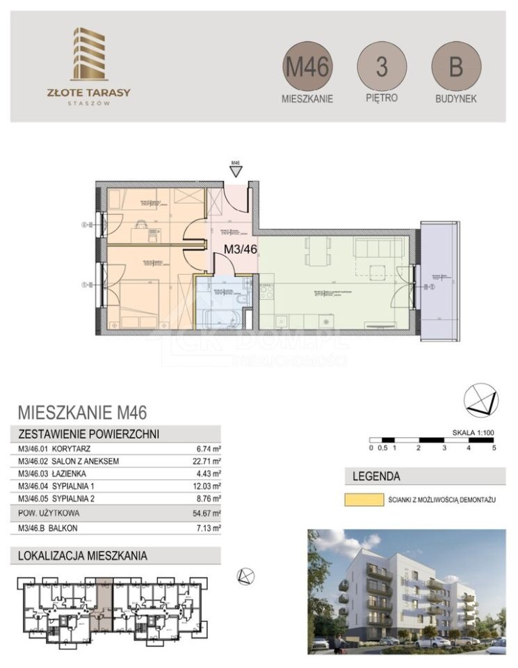 Mieszkanie 2-pokojowe Staszów, ul. gen. Mariana Langiewicza. Zdjęcie 4