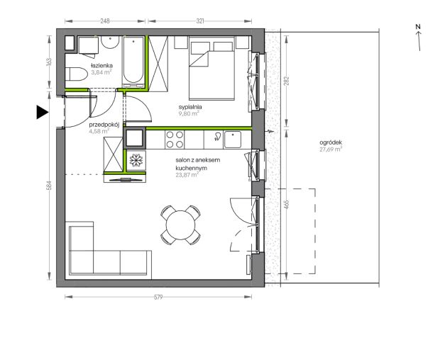 Mieszkanie 2-pokojowe Kraków Płaszów, ul. Myśliwska. Zdjęcie 25