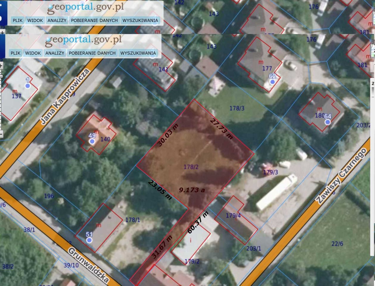 Działka budowlana Nowy Sącz, ul. Grunwaldzka. Zdjęcie 2