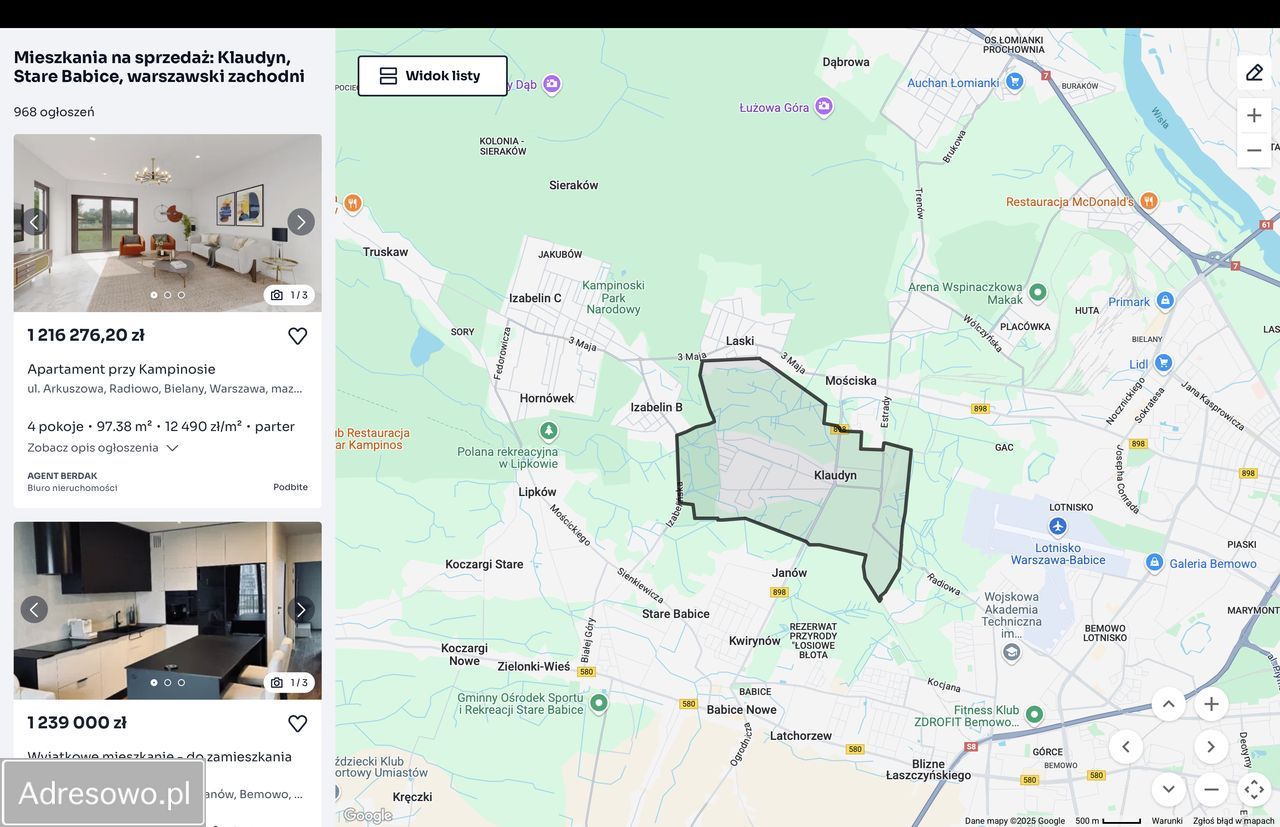 Działka rolna Klaudyn