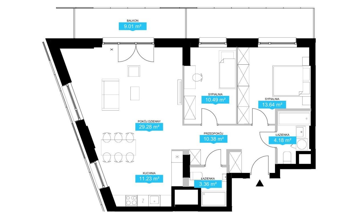 Mieszkanie 3-pokojowe Warszawa Wola, ul. Gumińska. Zdjęcie 3