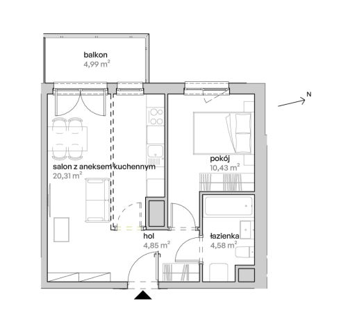 Mieszkanie 2-pokojowe Poznań Starołęka, ul. Unii Lubelskiej. Zdjęcie 7