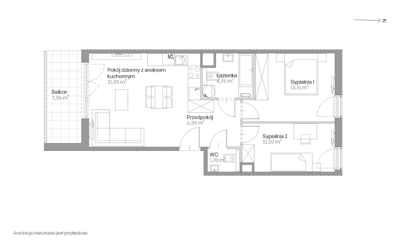 Mieszkanie 3-pokojowe Kraków Czyżyny, ul. Romana Ciesielskiego. Zdjęcie 6