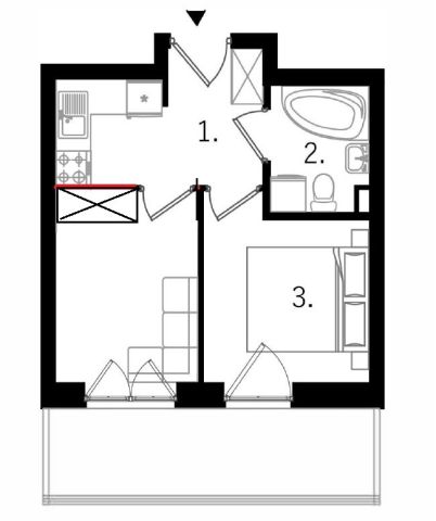 Mieszkanie 2-pokojowe Lublin Ponikwoda. Zdjęcie 15