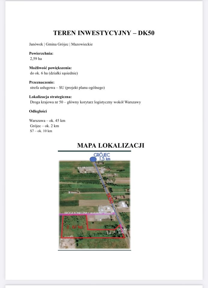 Działka inwestycyjna Janówek. Zdjęcie 9