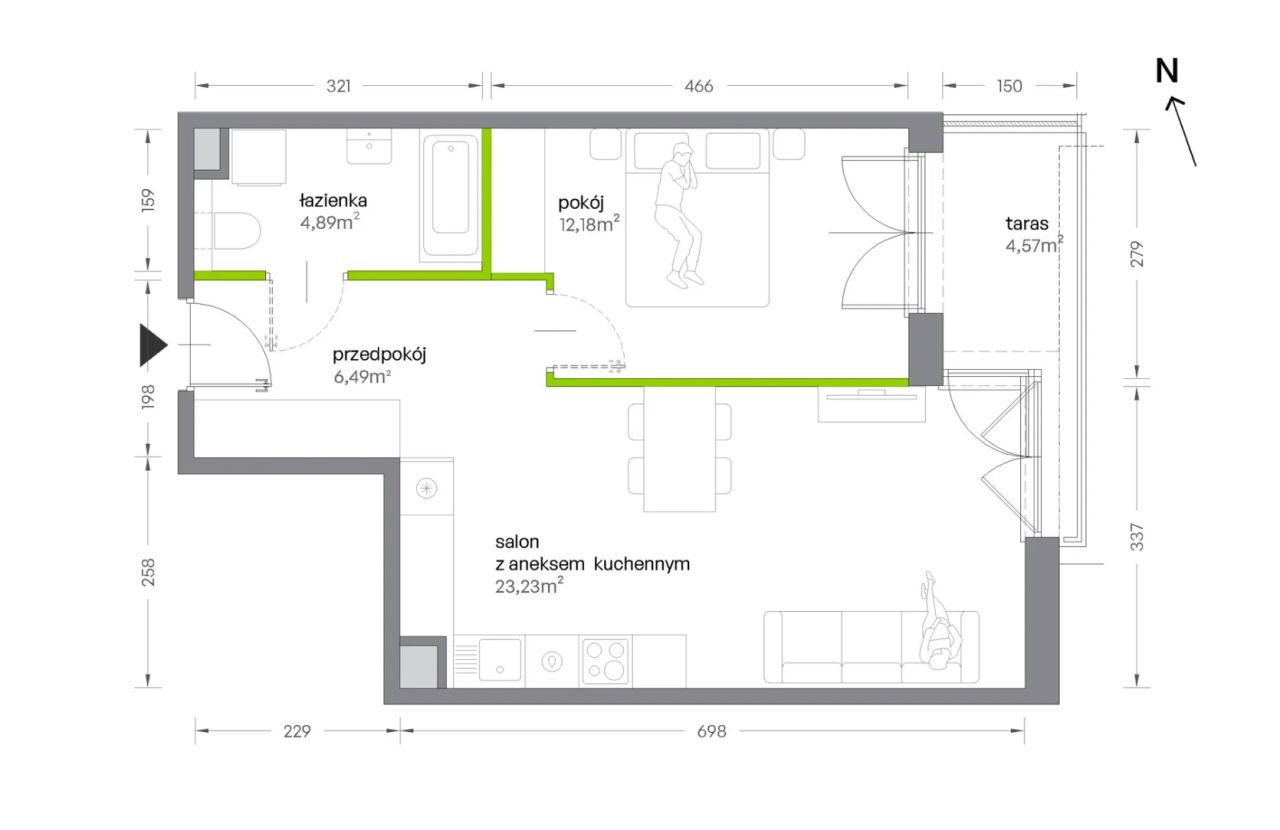 Mieszkanie 2-pokojowe Kraków Krowodrza, ul. Żabiniec. Zdjęcie 7