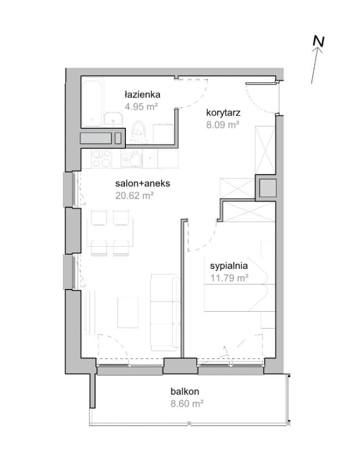 Mieszkanie 2-pokojowe Wrocław Tarnogaj, ul. Piękna. Zdjęcie 7