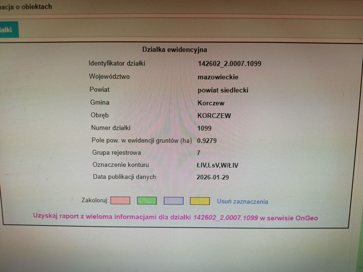 Działka rolna Korczew