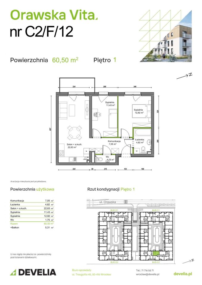 Mieszkanie 3-pokojowe Wrocław Ołtaszyn, ul. Orawska. Zdjęcie 8