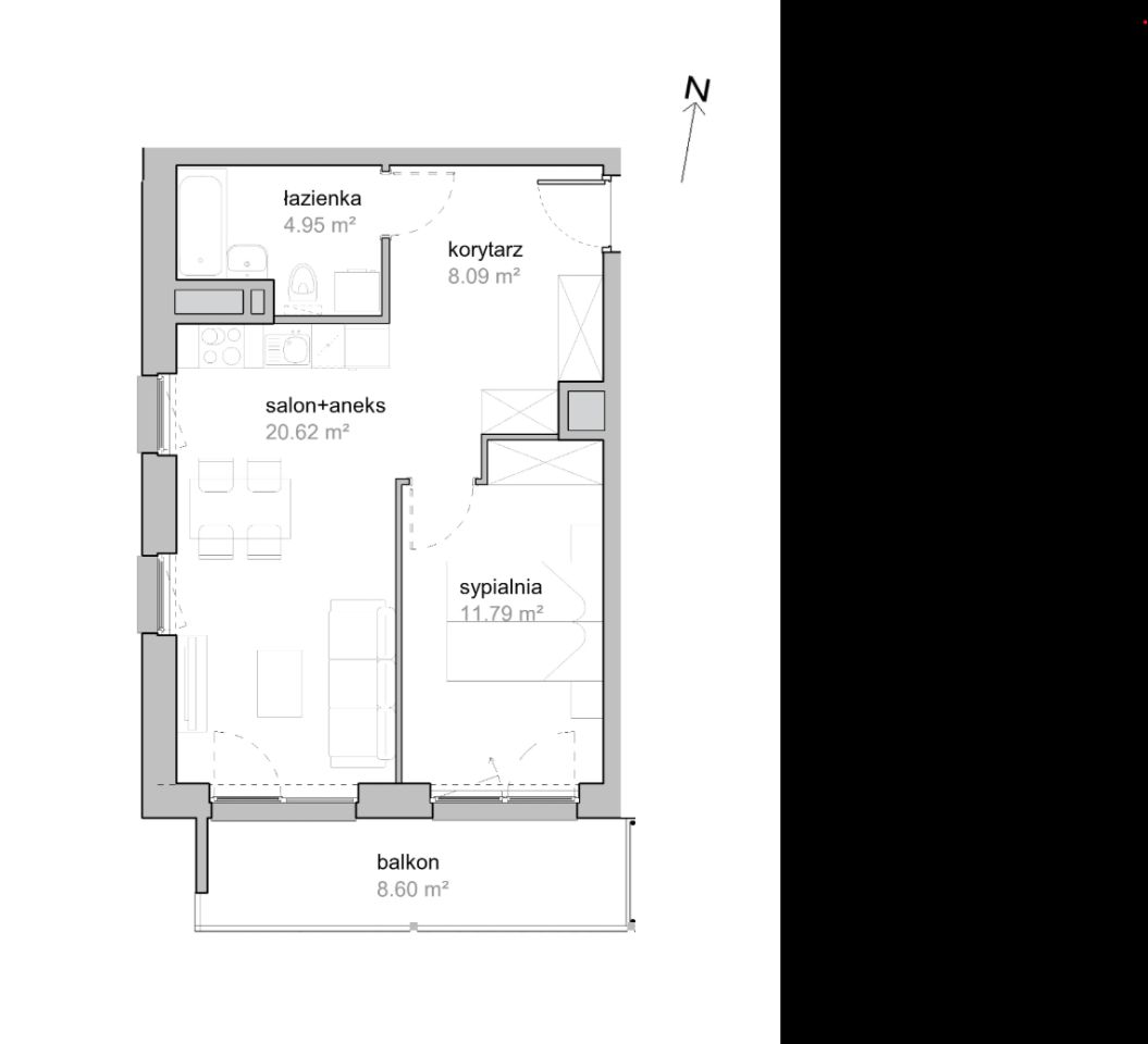 Mieszkanie 2-pokojowe Wrocław Tarnogaj, ul. Piękna. Zdjęcie 7