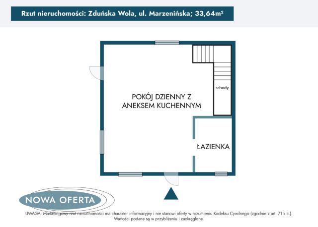 dom wolnostojący, 2 pokoje Zduńska Wola, ul. Marzenińska. Zdjęcie 16