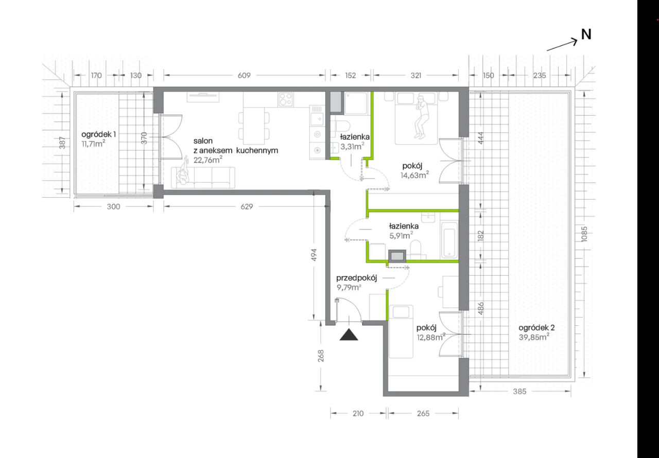 Mieszkanie 3-pokojowe Kraków Krowodrza, ul. Żabiniec. Zdjęcie 7