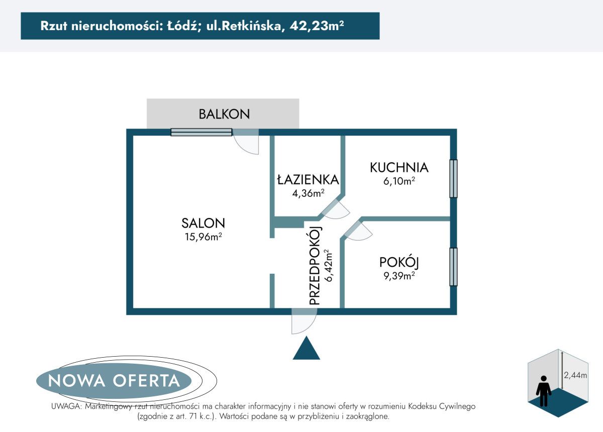 Mieszkanie 2-pokojowe Łódź Retkinia, ul. Retkińska. Zdjęcie 12