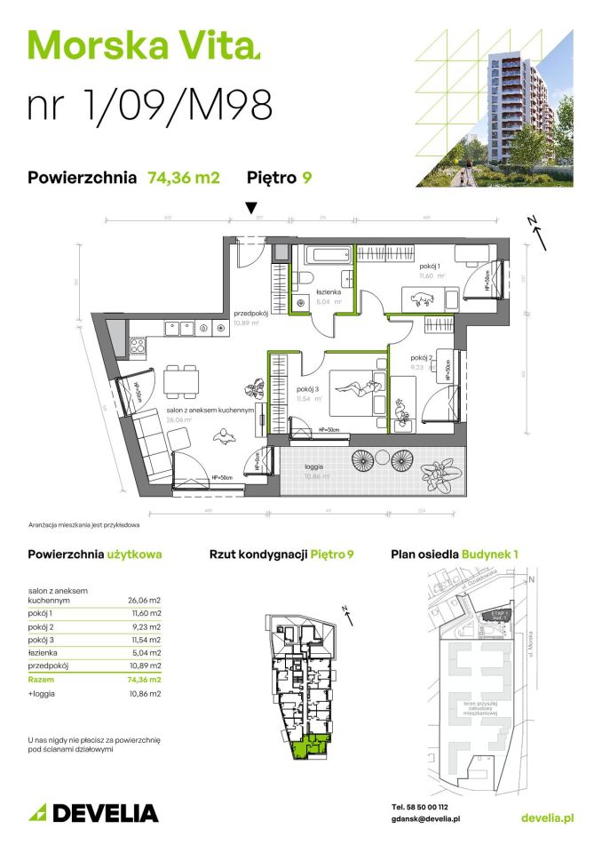 Mieszkanie 4-pokojowe Gdynia Leszczynki, ul. Działdowska. Zdjęcie 7
