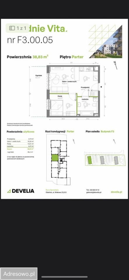 Mieszkanie 2-pokojowe Gdańsk Orunia Górna, ul. Kazimierza Wielkiego. Zdjęcie 1