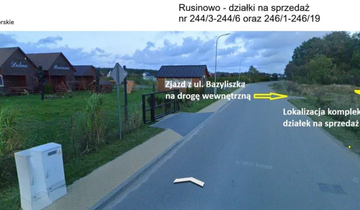 Działka budowlana Rusinowo, ul. Bazyliszka
