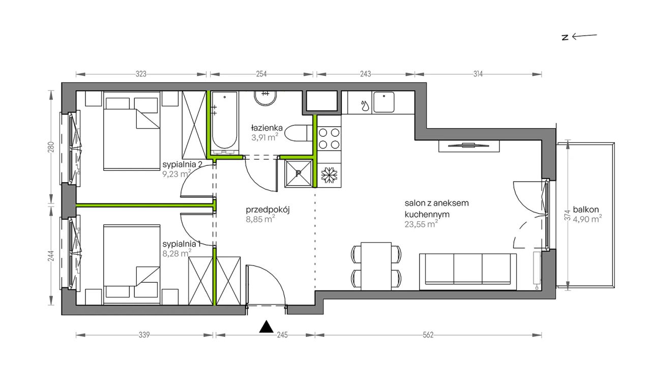 Mieszkanie 3-pokojowe Kraków Płaszów, ul. Myśliwska. Zdjęcie 25
