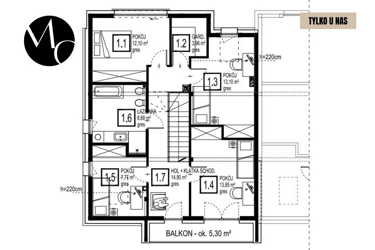 dom szeregowy, 5 pokoi Straszyn, ul. Marsa. Zdjęcie 17