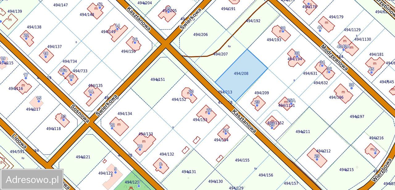 Działka budowlana Stanowice, ul. Kasztanowa