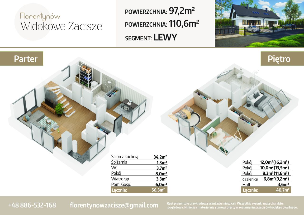 bliźniak, 5 pokoi Florentynów, Florentynów. Zdjęcie 6