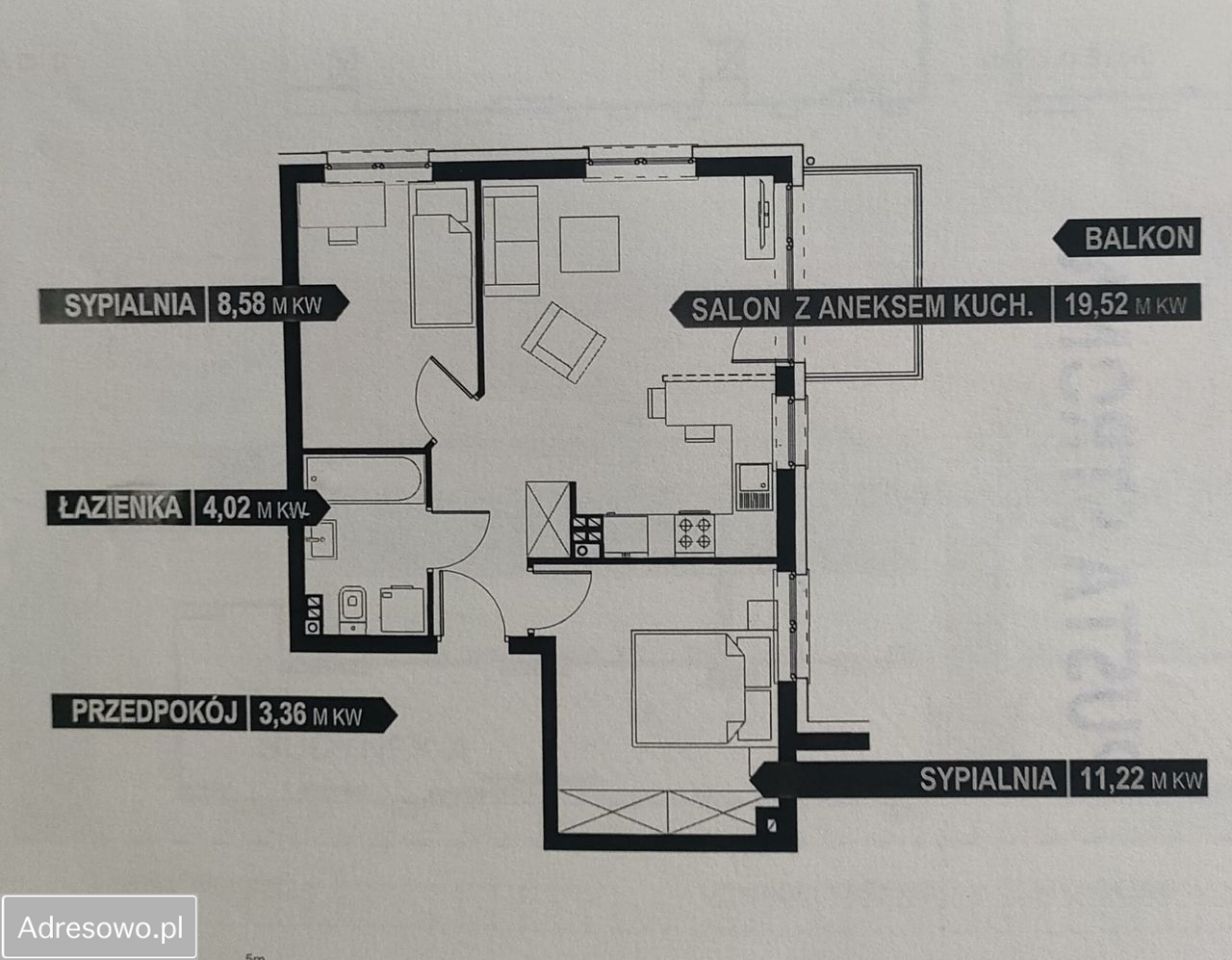 Mieszkanie 3-pokojowe Wrocław Jagodno, ul. Igora Strawińskiego. Zdjęcie 4