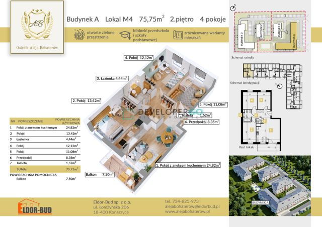 Mieszkanie 4-pokojowe Komorowo, ul. płk. Dyplomowanego Ludwika Bociańskiego. Zdjęcie 4