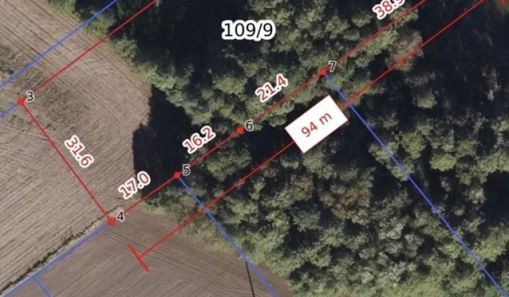 Działka rolna Zarośle Cienkie