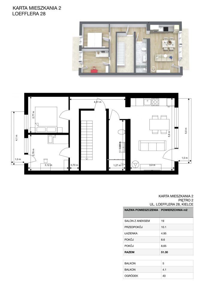 Mieszkanie 3-pokojowe Kielce Szydłówek, ul. Franciszka Loefflera. Zdjęcie 19